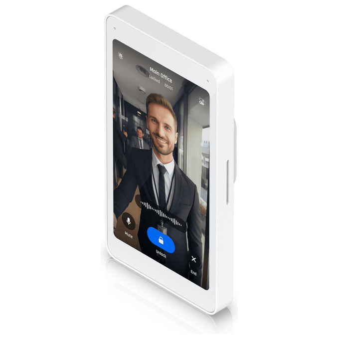 Ubiquiti UA-INTERCOM-VIEWER UniFi Display Videocitofono Touchscreen 5'' Audio Bidirezionale PoE Montaggio a Parete colore Bianco