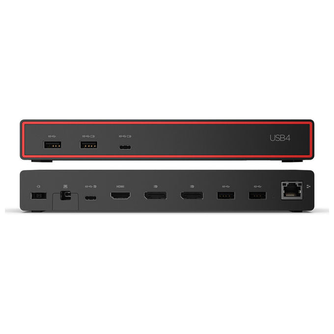 Lenovo ThinkPad USB4 Dock 5000, docking station Thunderbolt 4, 4 display, 4K, 4x USB-A, 2x USB-C, HDMI 2.1, 2x DisplayPort, Ethernet, 100W, nero