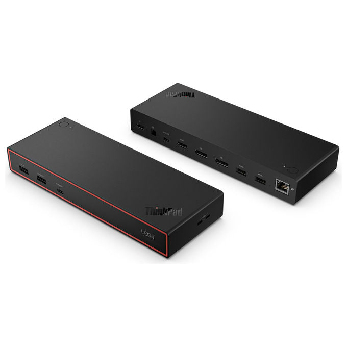 Lenovo ThinkPad USB4 Dock 5000, docking station Thunderbolt 4, 4 display, 4K, 4x USB-A, 2x USB-C, HDMI 2.1, 2x DisplayPort, Ethernet, 100W, nero