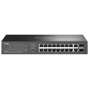 TP-Link Omada ES220GP switch gigabit easy managed 20 porte, 16 porte PoE+, 150 W, 2 slot SFP, rack mount, fanless