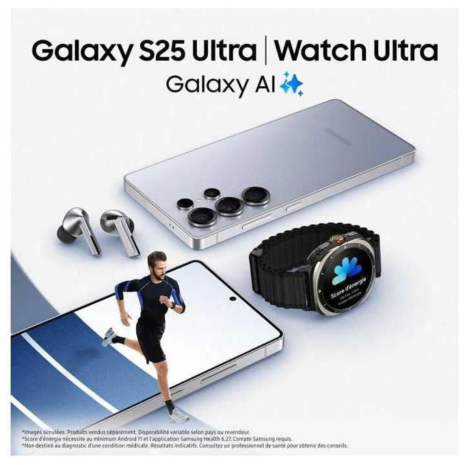 Samsung Galaxy S25 Ultra, smartphone 5G, 6.9 pollici, Snapdragon 8 Elite, 12 GB RAM, 256 GB, fotocamera 200 MP, Titanium Silverblue