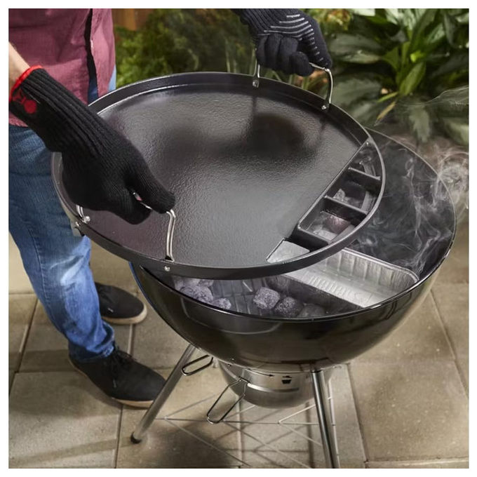Weber piastra in ghisa smaltata per barbecue a carbone, Ø 57 cm, superficie intera, calore uniforme, carne pesce e verdure