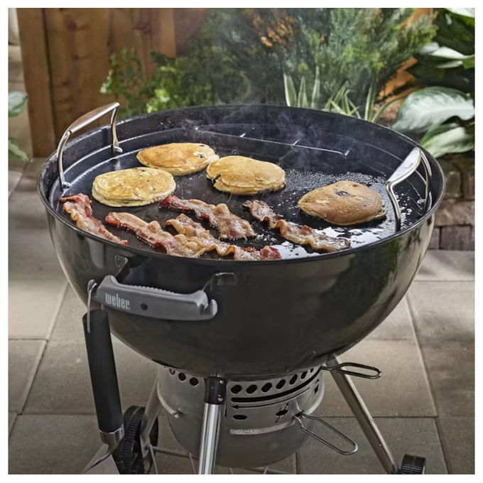Weber piastra in ghisa smaltata per barbecue a carbone, Ø 57 cm, superficie intera, calore uniforme, carne pesce e verdure