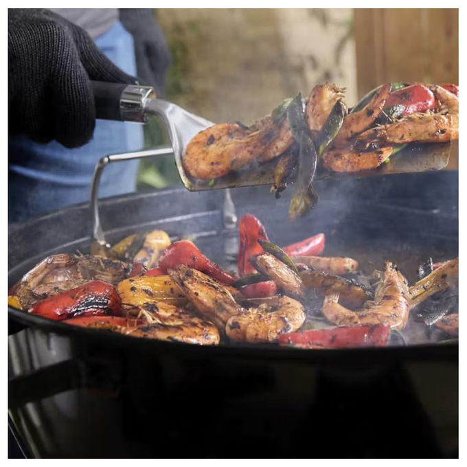 Weber piastra in ghisa smaltata per barbecue a carbone, Ø 57 cm, superficie intera, calore uniforme, carne pesce e verdure