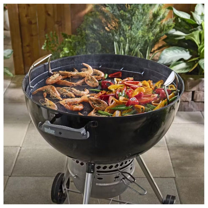 Weber piastra in ghisa smaltata per barbecue a carbone, Ø 57 cm, superficie intera, calore uniforme, carne pesce e verdure