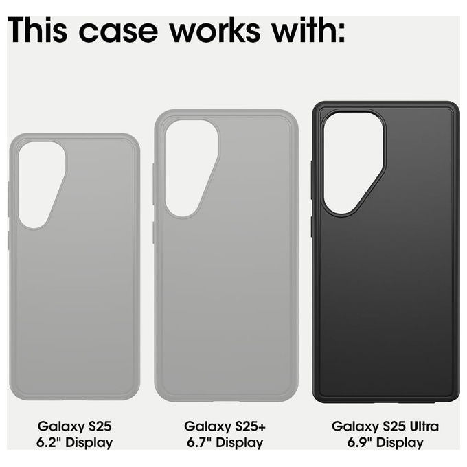 OtterBox custodia Defender XT Clear con magneti, Samsung Galaxy S25 Ultra, protezione militare 7x, ricarica wireless Qi2 15W, trasparente nero