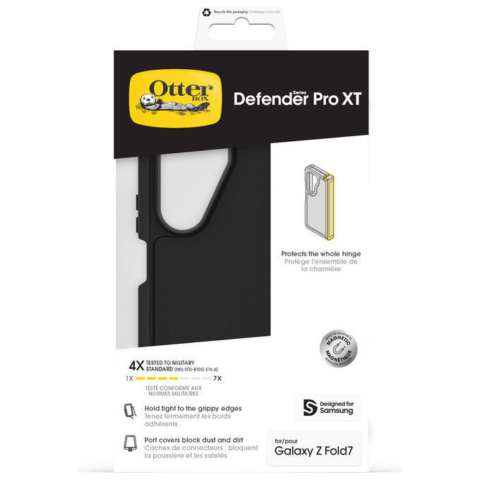 OtterBox custodia Defender Pro XT con magneti, Samsung Galaxy Z Fold7, protezione 4x MIL-STD-810G, ricarica wireless 15W, nero