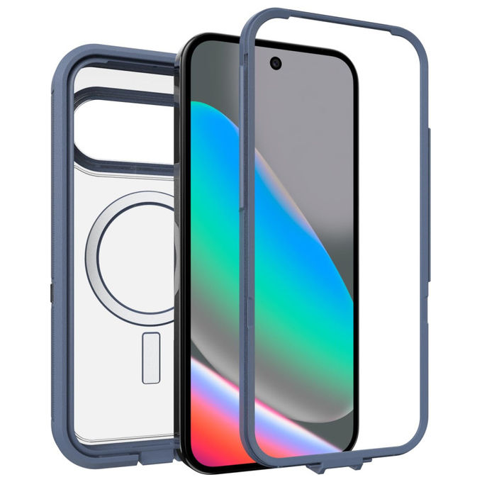 OtterBox 77-98262 Defender Pro XT Cover per Google Pixel 10 Pixel 10 Pro MIL-STD-810G ricarica wireless 15W colore Blu Trasparente