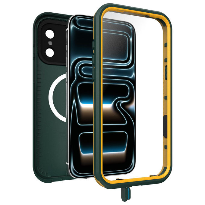 OtterBox 77-99774 Fre Series Custodia MagSafe iPhone 17 Pro Max Impermeabile IP68 Antiurto MIL-STD-810G Protezione Schermo Integrata colore Verde