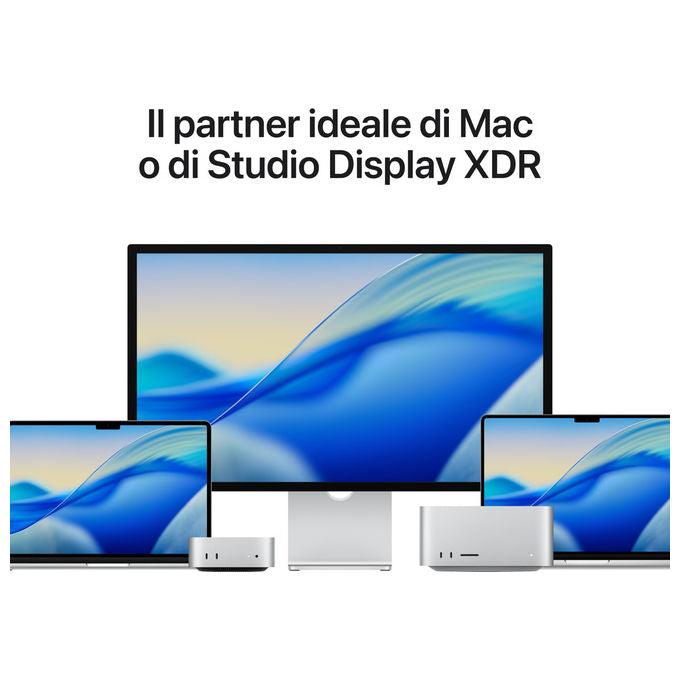Apple Studio Display 27 pollici 5K, vetro nanotexture, sostegno inclinazione regolabile, 12MP Center Stage, Thunderbolt 5, argento