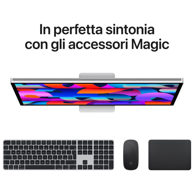 Apple Studio Display 27 pollici 5K, vetro nanotexture, sostegno inclinazione regolabile, 12MP Center Stage, Thunderbolt 5, argento