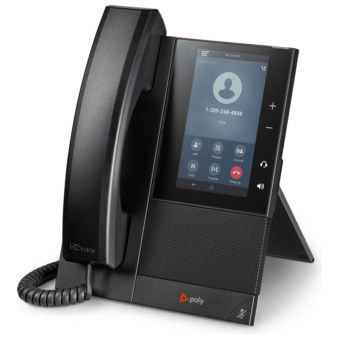 HP Poly CCX 500 telefono IP aziendale, Open SIP, display touch 5 pollici, PoE, Bluetooth 4.2, Gigabit Ethernet, nero