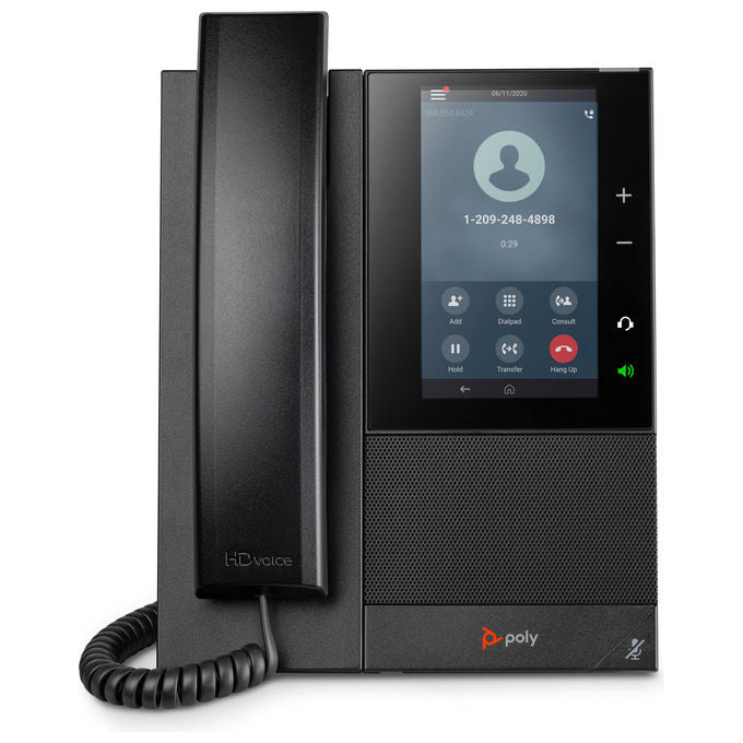 HP Poly CCX 500 telefono IP aziendale, Open SIP, display touch 5 pollici, PoE, Bluetooth 4.2, Gigabit Ethernet, nero