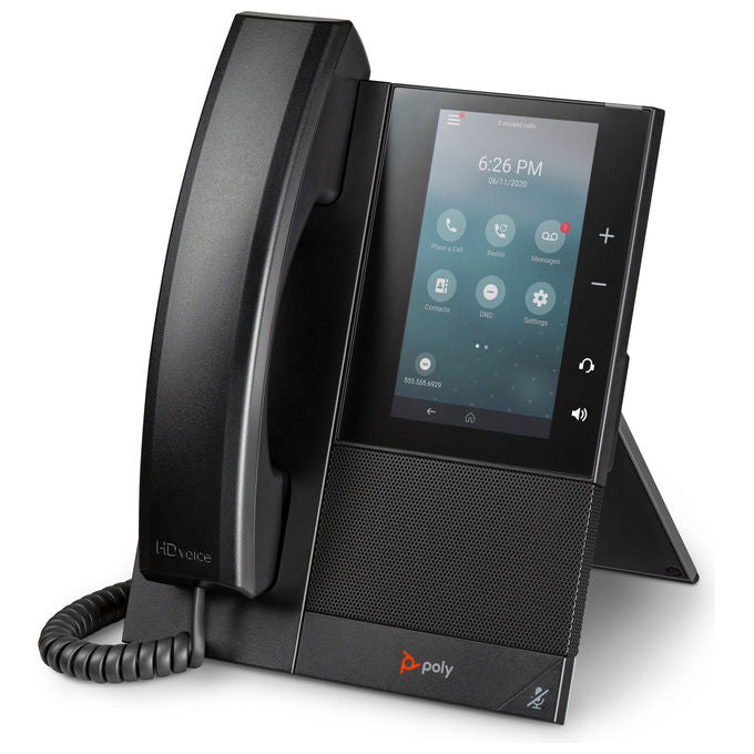 HP Poly CCX 500 telefono IP aziendale, Open SIP, display touch 5 pollici, PoE, Bluetooth 4.2, Gigabit Ethernet, nero