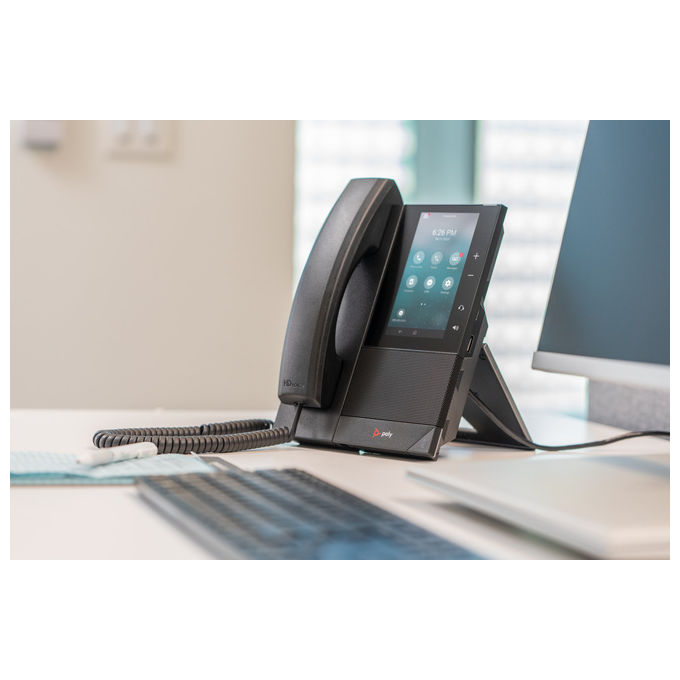 HP Poly CCX 500 telefono IP aziendale, Open SIP, display touch 5 pollici, PoE, Bluetooth 4.2, Gigabit Ethernet, nero