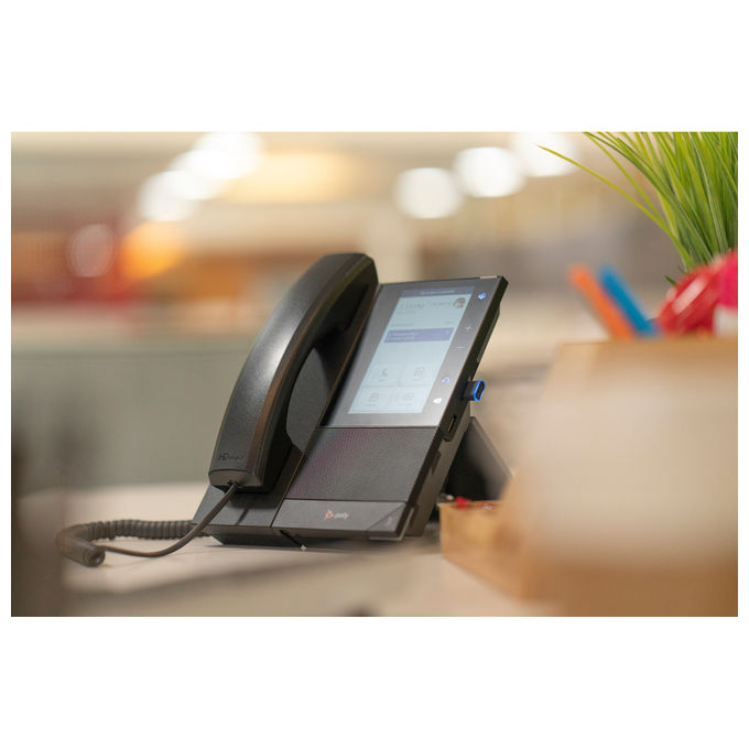 HP Poly CCX 500 telefono IP aziendale, Open SIP, display touch 5 pollici, PoE, Bluetooth 4.2, Gigabit Ethernet, nero