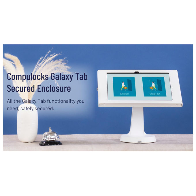 Compulocks custodia di sicurezza a parete per Samsung Galaxy Tab A9 Plus, 11'', con chiave, alluminio, bianco