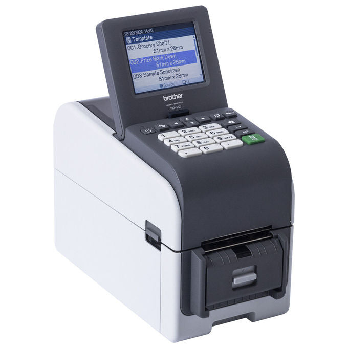 Brother TD-2350DSA203 stampante per etichette termica diretta, 203 dpi, 152 mm-s, Wi-Fi, Bluetooth, LAN, display LCD touchscreen a colori