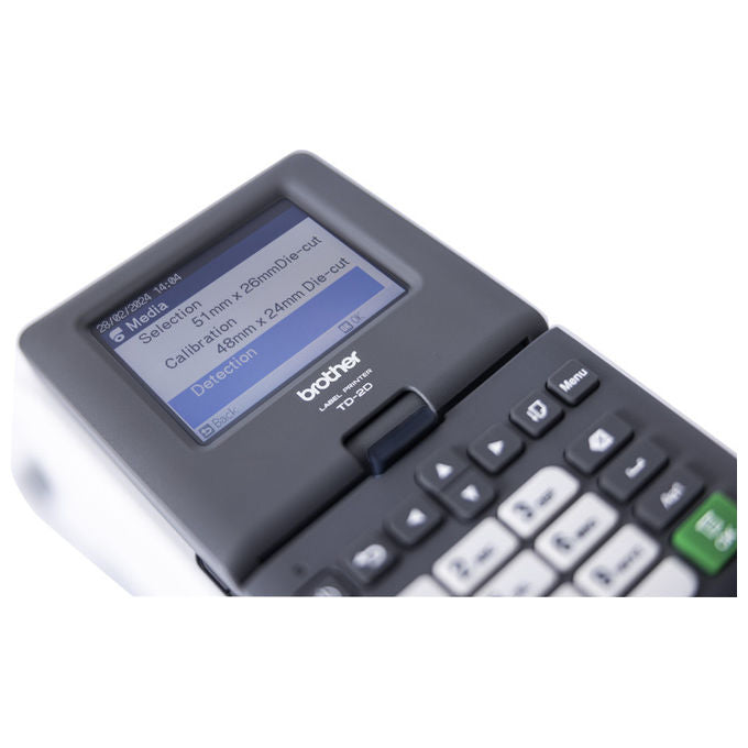 Brother TD-2350DSA203 stampante per etichette termica diretta, 203 dpi, 152 mm-s, Wi-Fi, Bluetooth, LAN, display LCD touchscreen a colori
