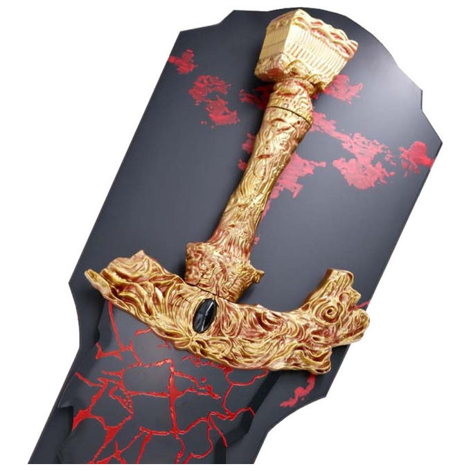 Spada ornamentale Elden Ring Maliketh lama nera in acciaio 118 cm supporto da parete in legno incluso