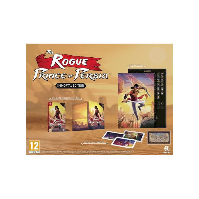 Ubisoft The Rogue Prince of Persia Immortal Edition, Nintendo Switch, steelbook, carte artistiche, poster, roguelite, azione avventura