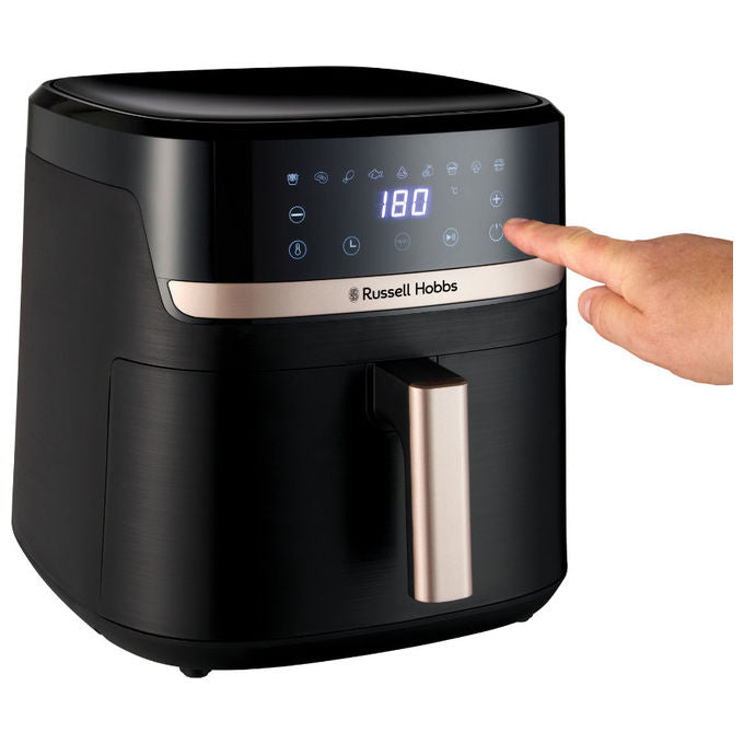 Russell Hobbs SatisFry friggitrice ad aria, 8,3 L, 1800 W, 9 programmi, tecnologia Rapid Air, touch digitale, nero