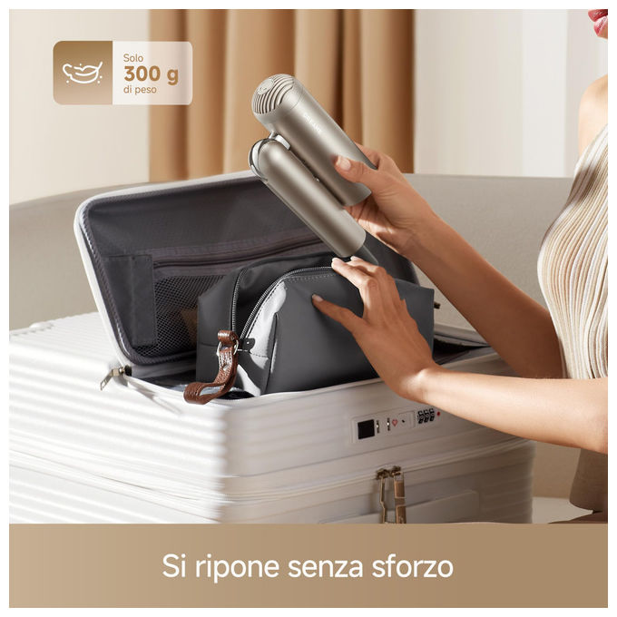 Dreame AHD51-PR-GL Pocket Pro Asciugacapelli 1300 W Pieghevole 110000 rpm Ioni Negativi 300 milioni colore Oro