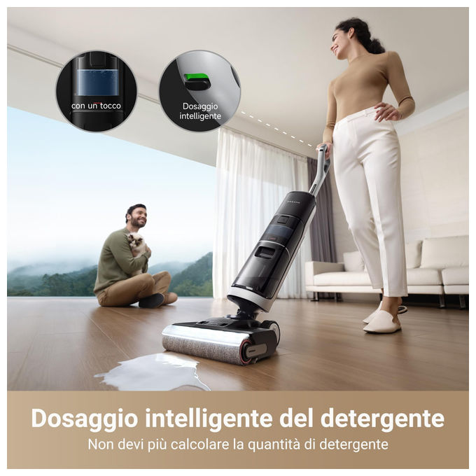 Dreame HHR31A H14 Pro Combo VM Lavapavimenti Senza Filo Wet Dry 18.000 Pa 400W autonomia 40 min filtro HEPA colore Nero