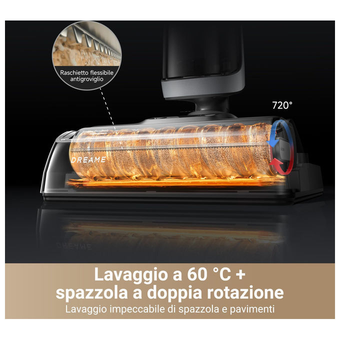 Dreame HHR31A H14 Pro Combo VM Lavapavimenti Senza Filo Wet Dry 18.000 Pa 400W autonomia 40 min filtro HEPA colore Nero