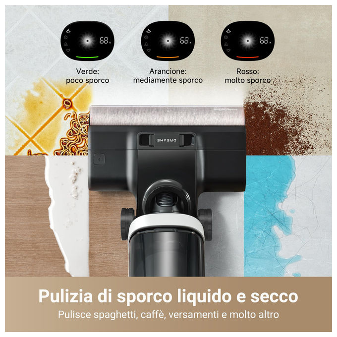 Dreame HHR31A H14 Pro Combo VM Lavapavimenti Senza Filo Wet Dry 18.000 Pa 400W autonomia 40 min filtro HEPA colore Nero