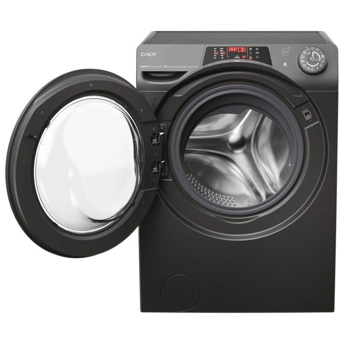 Candy ROW4966DWRR7-S RapidÓ Lavasciuga Frontale 9-6 Kg 1400 rpm Classe D Inverter Vapore Wi-Fi Bluetooth (85x60x58 cm) colore Antracite
