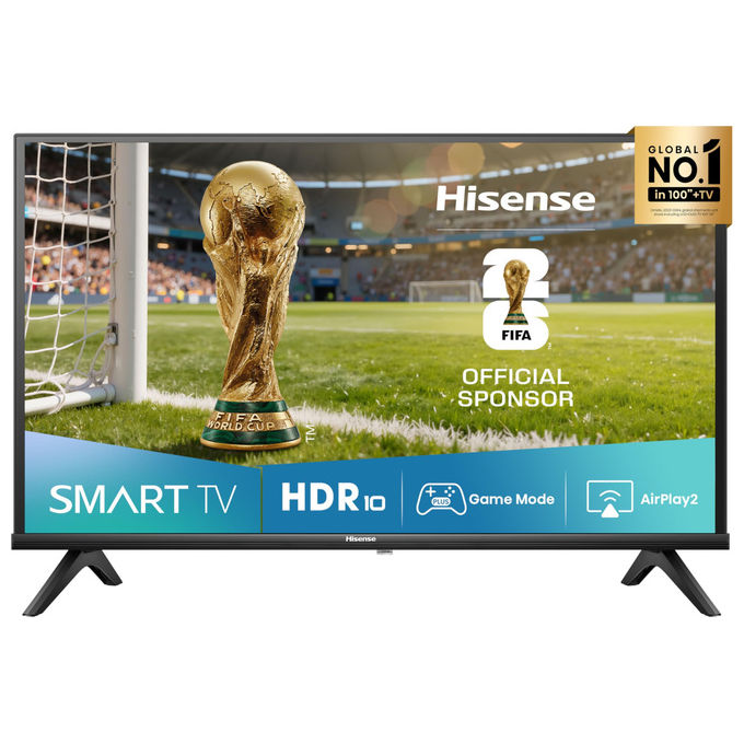 Hisense smart tv 32 pollici, 32E43QT, HD ready, LED, VIDAA U8, DVB-T2-S2, game mode, AirPlay 2, Wi-Fi, nero