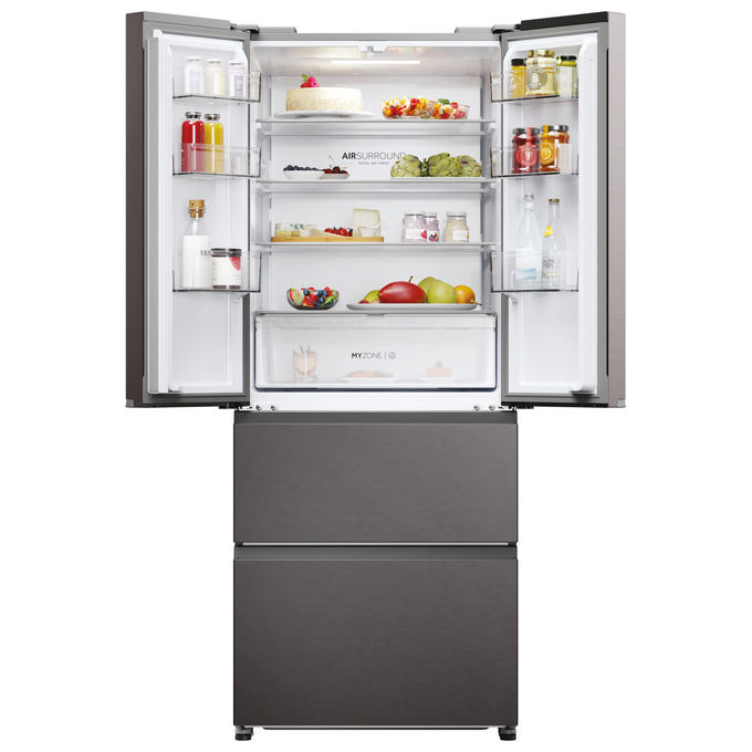 Haier HFR3718ENMD Frigorifero French Door 402 L Classe E Acciaio Inox Dark