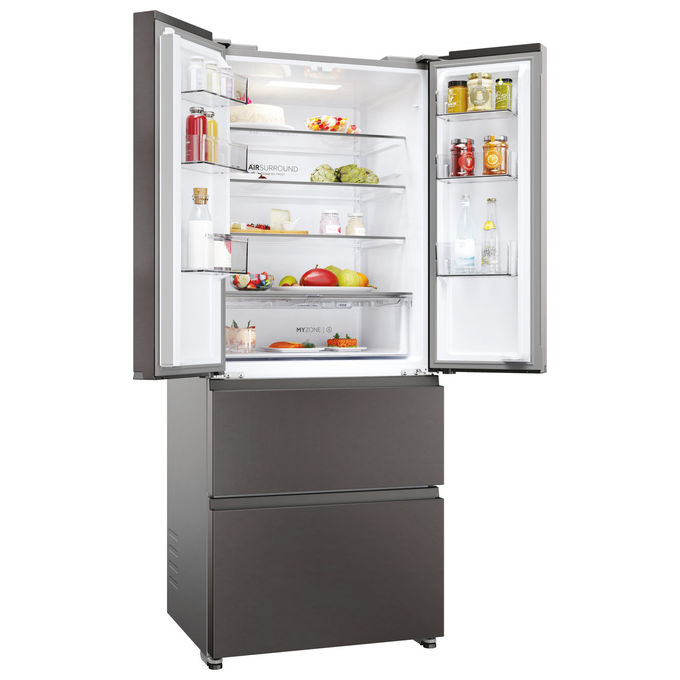 Haier HFR3718ENMD Frigorifero French Door 402 L Classe E Acciaio Inox Dark