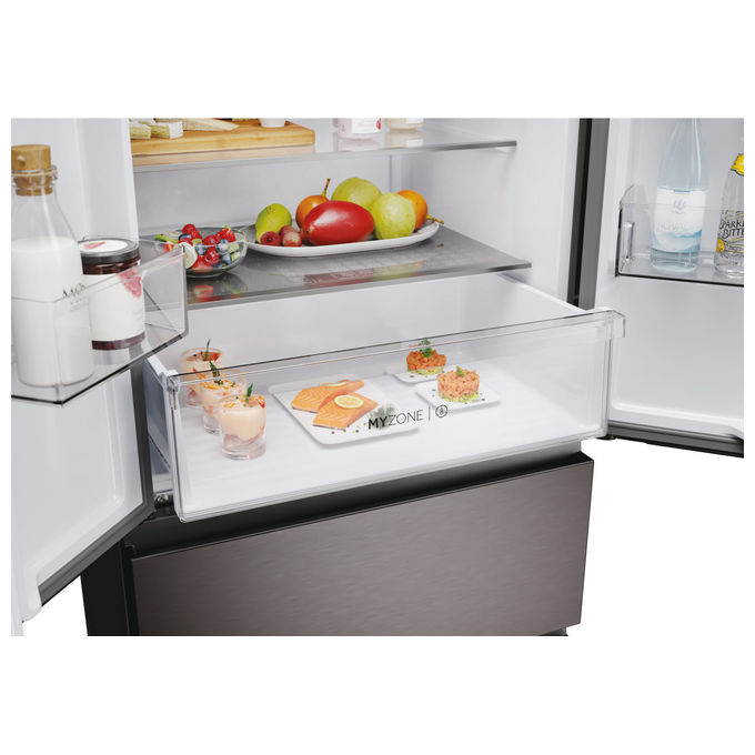 Haier HFR3718ENMD Frigorifero French Door 402 L Classe E Acciaio Inox Dark