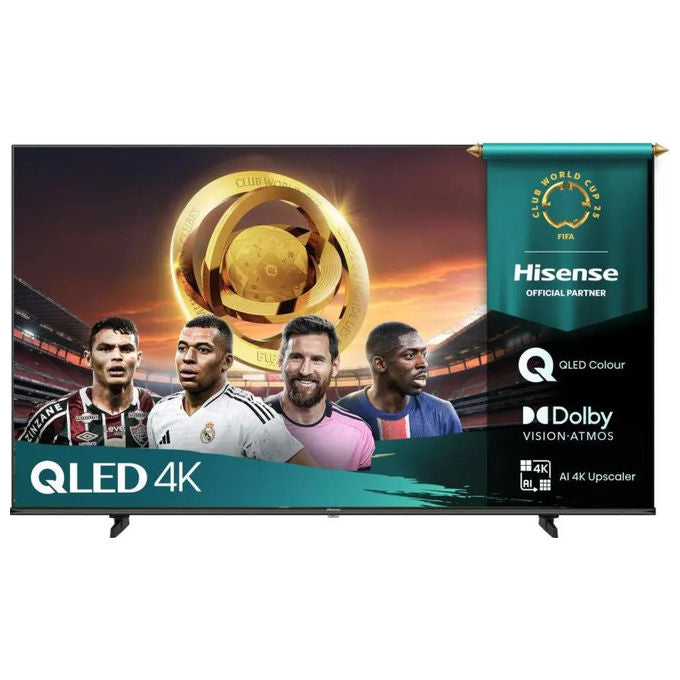 Hisense 65E7Q, smart tv QLED 65 pollici, 4K Ultra HD, Dolby Vision HDR10+, VIDAA, Wi-Fi, modalita' gaming VRR, nero
