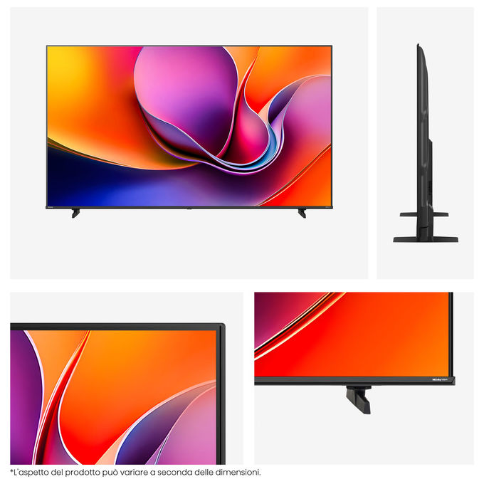 Hisense smart tv 85 pollici 4K, 85A6Q, Direct-LED, Dolby Vision, HDR10+, VIDAA, Game Mode Plus, Wi-Fi, Bluetooth