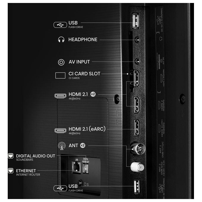 Hisense 85E7Q tv QLED 85 pollici, 4K Ultra HD, Quantum Dot, Dolby Vision, Dolby Atmos, Smart TV VIDAA U9, nero