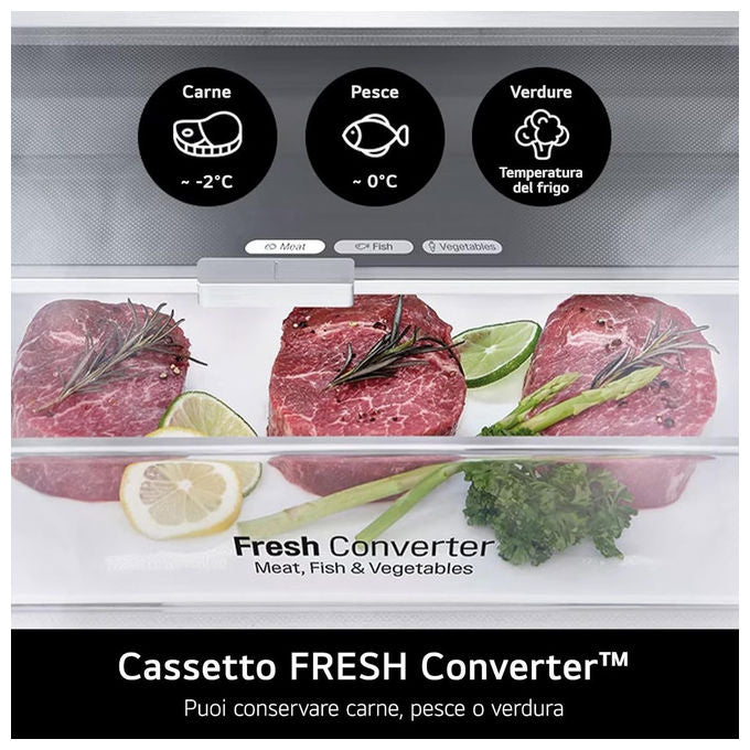 LG GBV7280AEV Frigorifero Combinato 387 L 203 cm Classe A 33 dB Total No Frost Door Cooling Linear Cooling colore Nero