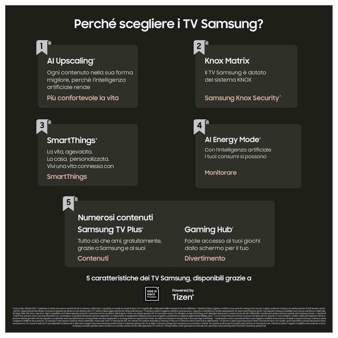 Samsung QE48S94DAEXZT Serie 9 Smart TV OLED 4K 48'' NQ4 AI Gen2 HDR+ Motion Xcelerator 144Hz Dolby Atmos colore Carbon Silver
