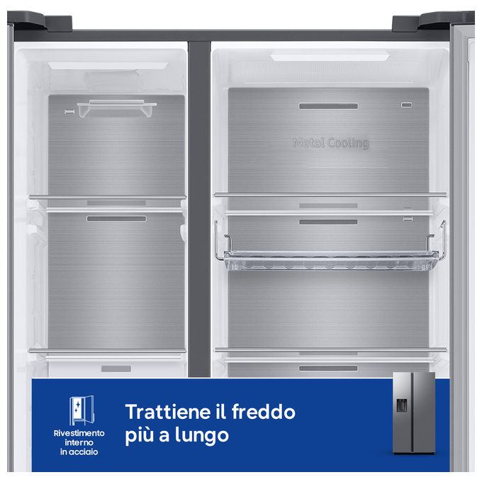 Samsung RS80F67KCTEF Frigorifero Side by Side 634 L No Frost Twin Cooling Plus Acciaio inox