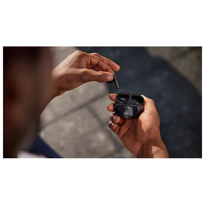 Philips TAT2520BK-00 auricolari wireless in-ear, cancellazione attiva del rumore, Bluetooth 5.4, IPX4, autonomia 20h, ricarica rapida, nero