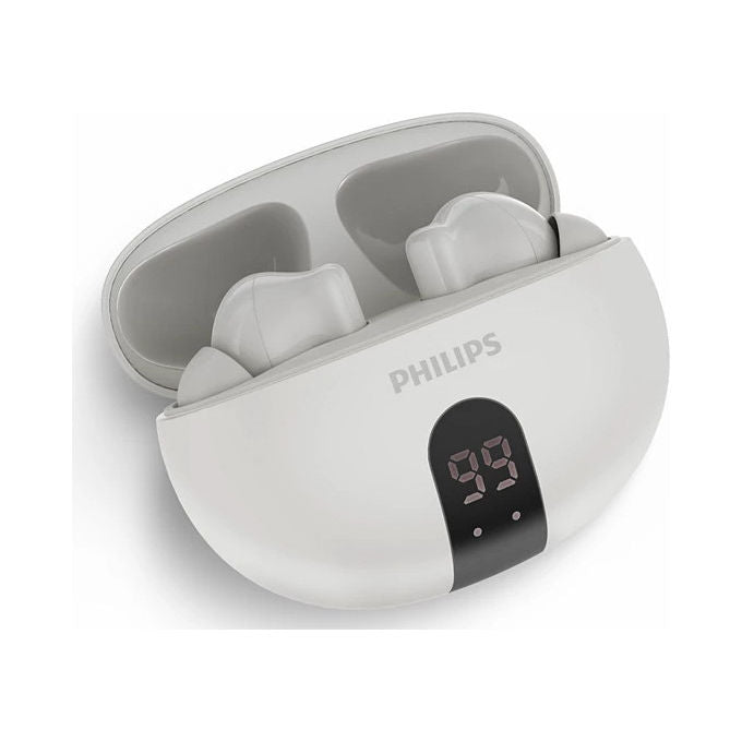 Philips auricolari true wireless TAT2520WT-00, cancellazione attiva del rumore, bluetooth 5.4, autonomia 20 ore, IPX4, bianco