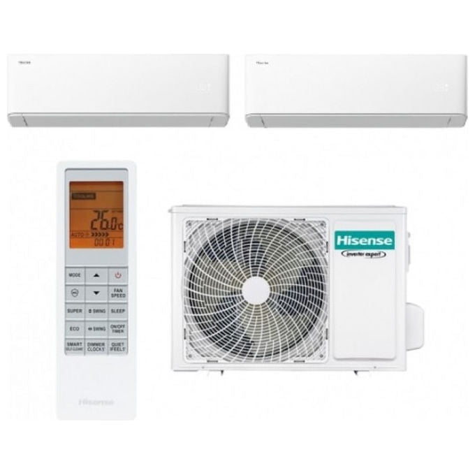 Hisense HAXU120AG+2AMW52U4RXC UniAir Condizionatore fisso Dual Split Inverter 18000 BTU Classe A++ 55 dB colore Bianco