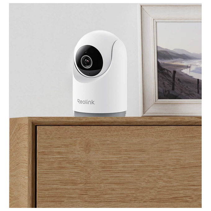 Reolink E321 telecamera Wi-Fi per interni, cupola, 3 MP, pan e tilt 355°, visione notturna 12 m, audio bidirezionale, bianca