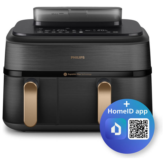 Philips NA552-00 Serie 5000 Friggitrice ad aria doppio cestello 9 L 2750 W 12 programmi touch display LED colore Nero