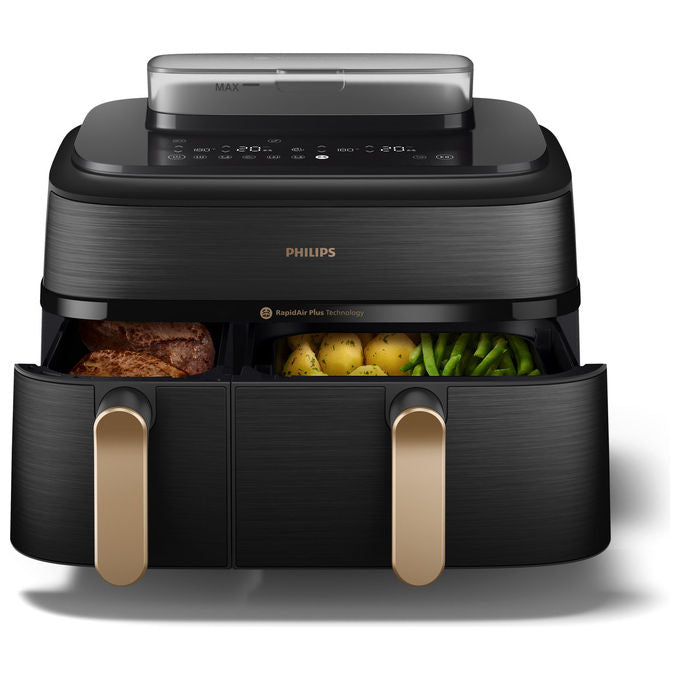 Philips NA552-00 Serie 5000 Friggitrice ad aria doppio cestello 9 L 2750 W 12 programmi touch display LED colore Nero