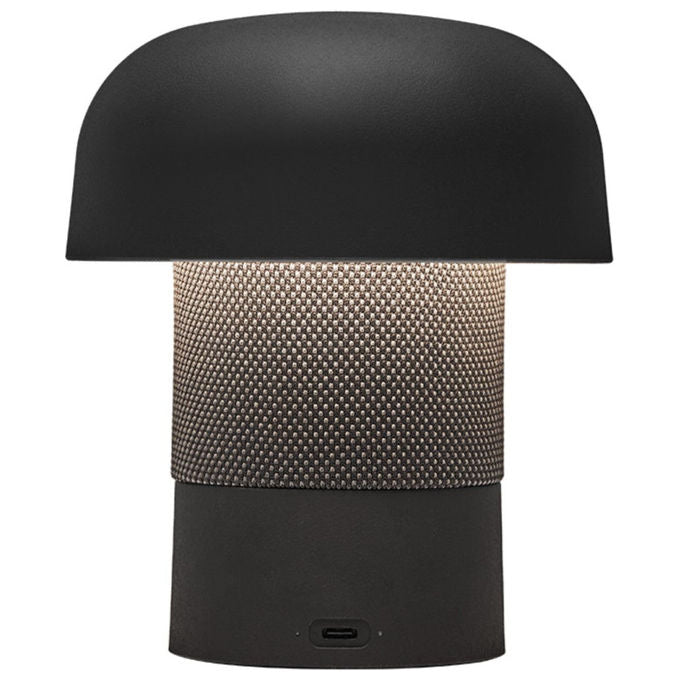 Kooduu Sensa Play Mini, lampada da tavolo con altoparlante Bluetooth, sound by JBL, LED dimmerabile, IP53, ricarica USB-C, antracite