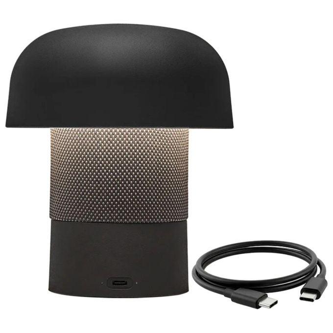 Kooduu Sensa Play Mini, lampada da tavolo con altoparlante Bluetooth, sound by JBL, LED dimmerabile, IP53, ricarica USB-C, antracite