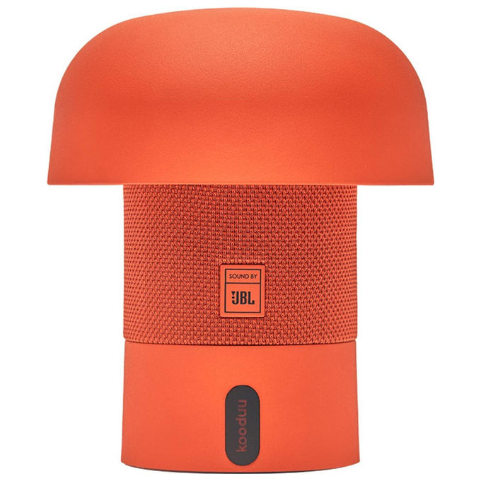 Kooduu Sensa Play Mini, altoparlante bluetooth con lampada LED, JBL, 8W, IP53, batteria ricaricabile USB-C, arancione